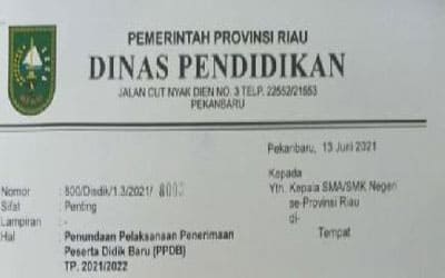 Penundaan Pelaksanaan PPDB SMAN 3 Mandau TP. 2021/2022